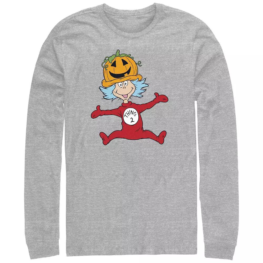 Men's Dr. Seuss Thing 2 Pumpkin Hat Long Sleeve Graphic Tee,  Product Image