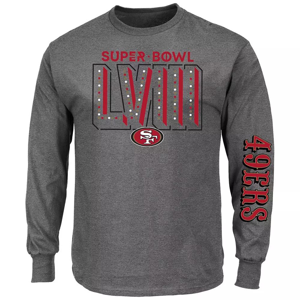 Men's Fanatics Branded Heather Charcoal San Francisco 49ers Super Bowl LVIII Big & Tall Long Sleeve T-Shirt, Size: 3XB Product Image