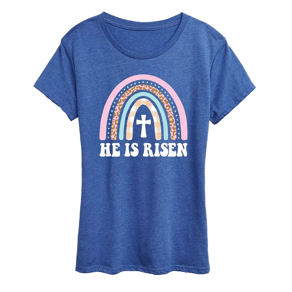 Women's He Is Risen Easter Rainbow Graphic Tee, Girl's,  Product Image