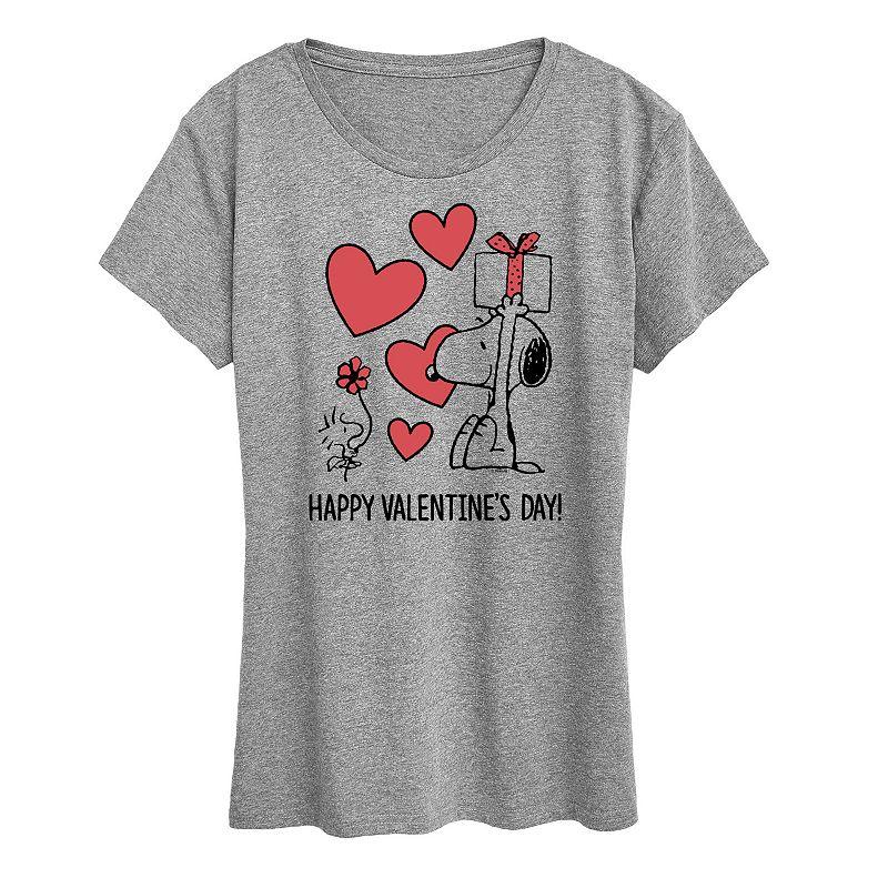 Women's Peanuts Snoopy & Woodstock Happy Valentine's Day Graphic Tee,  Product Image