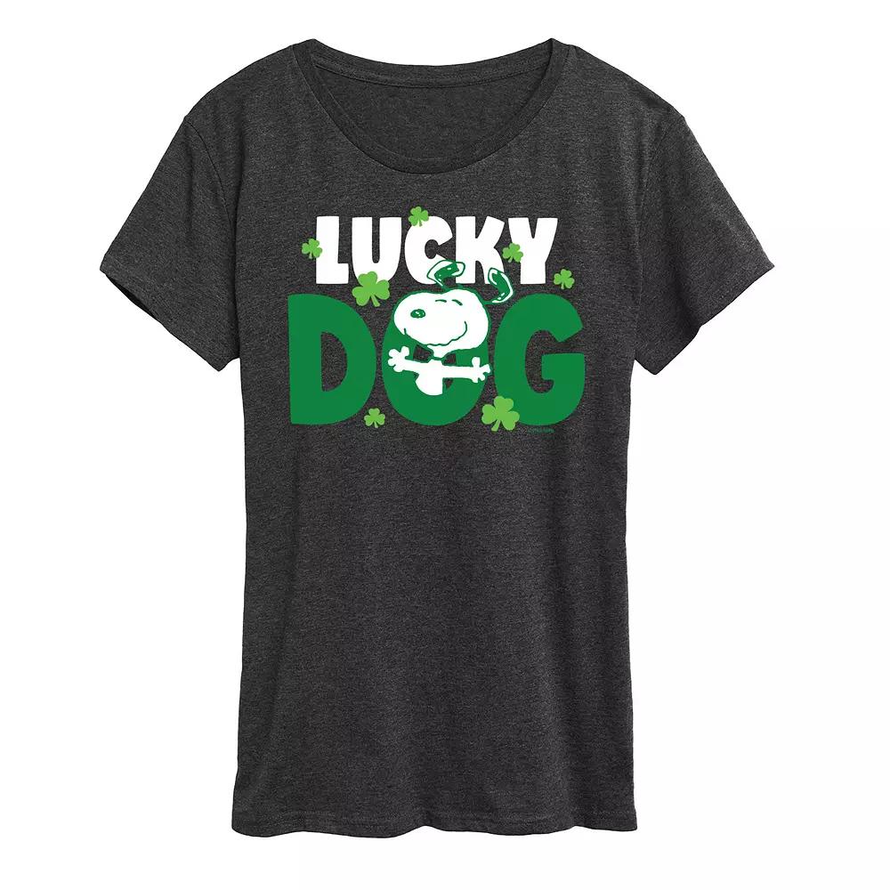 Women's Peanuts Snoopy Lucky Dog Graphic Tee,  Product Image