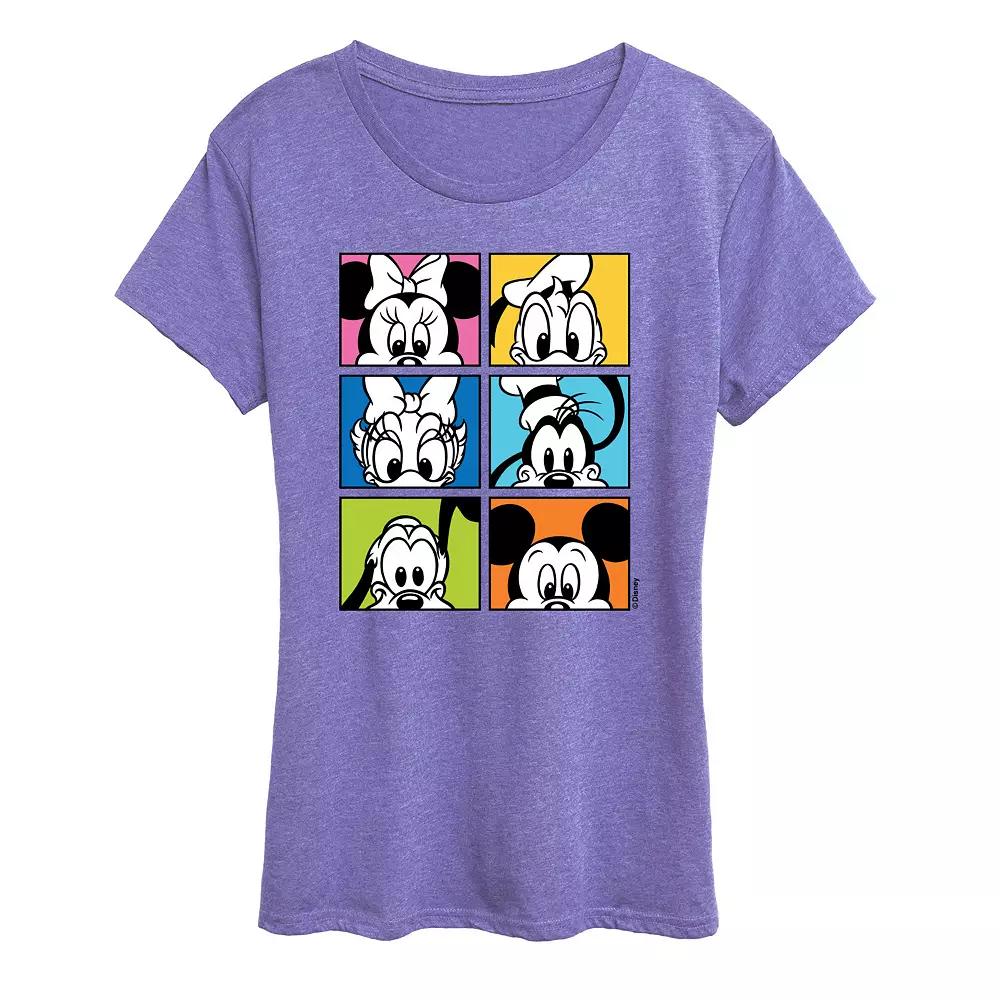 Disney's Mickey Mouse & Friends Women's Grid Graphic Tee,  Product Image