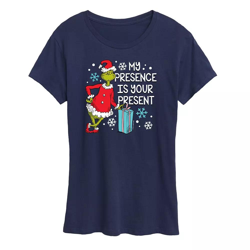 Women's Dr. Seuss The Grinch Presence Present Graphic Tee, Girl's,  Product Image