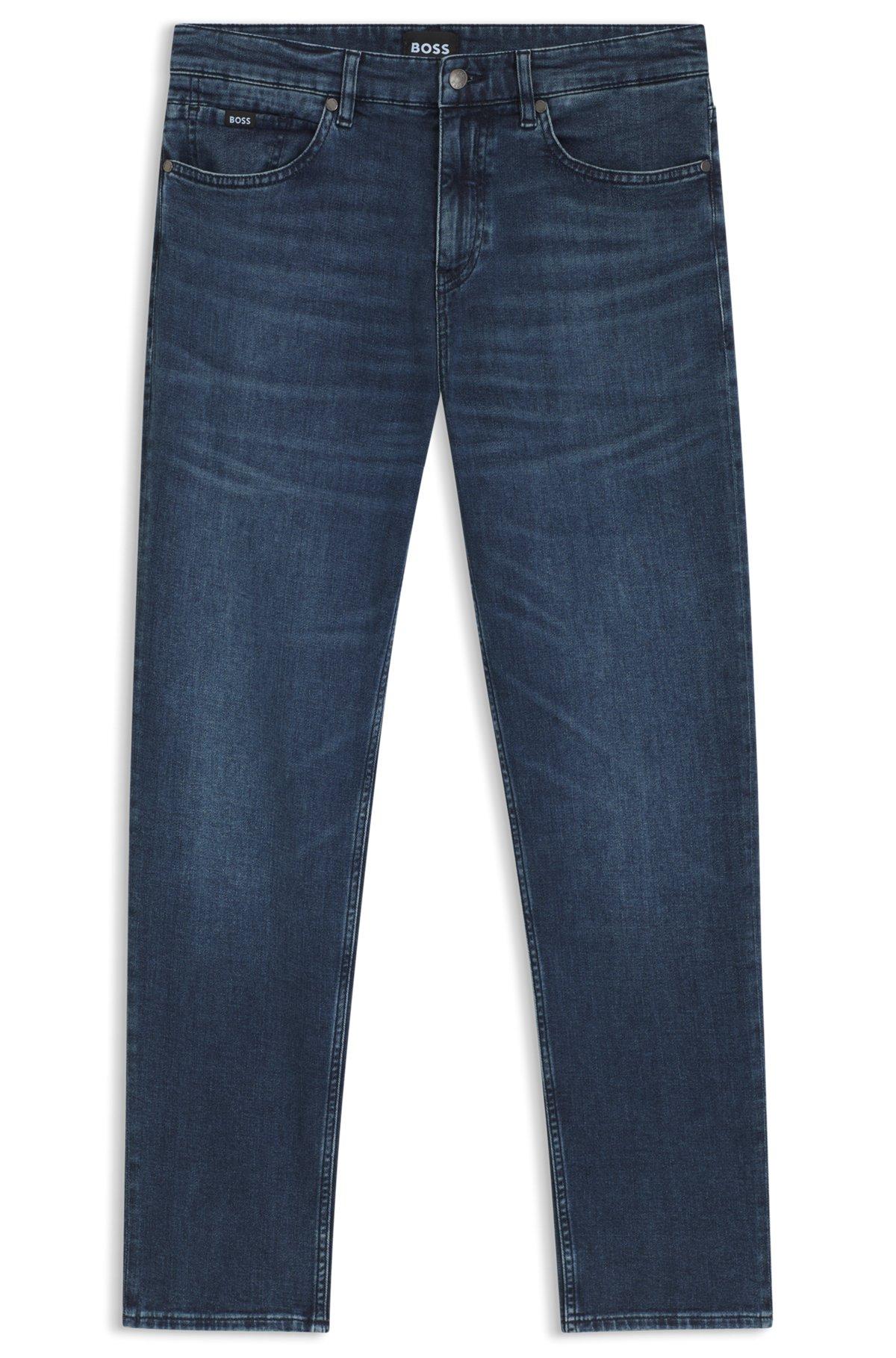 BOSS - Maine regular-fit jeans in blue Italian denim - Blue Product Image