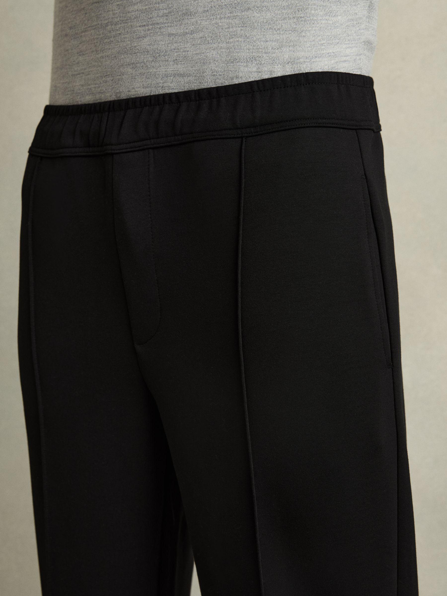 Interlock Drawstring Straight-Leg Trousers in Black Product Image