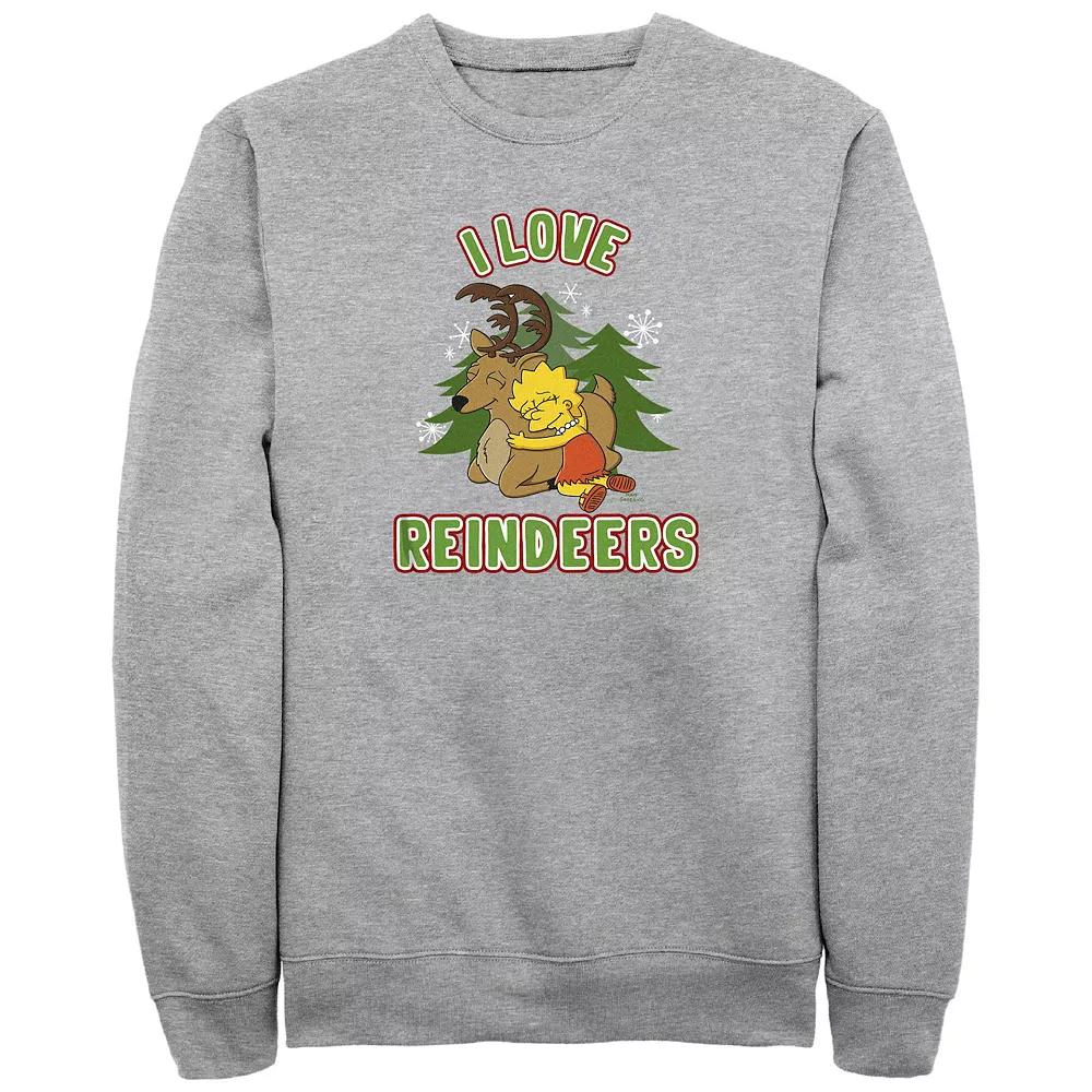 Big & Tall The Simpsons Lisa I Love Reindeers Graphic Fleece, Men's,  Product Image