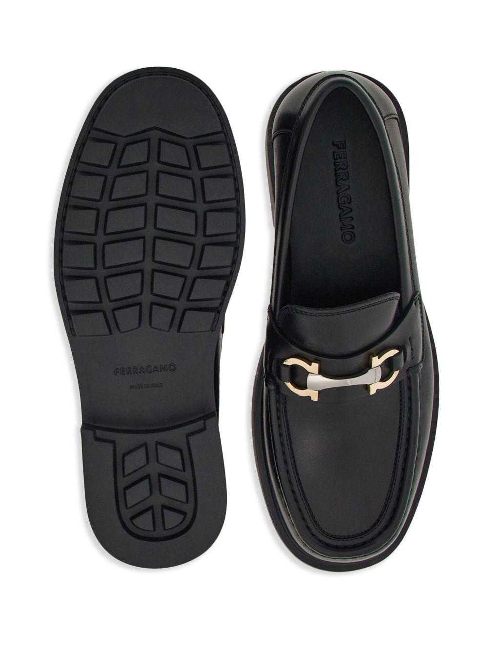 Gancini-plaque leather loafers Product Image