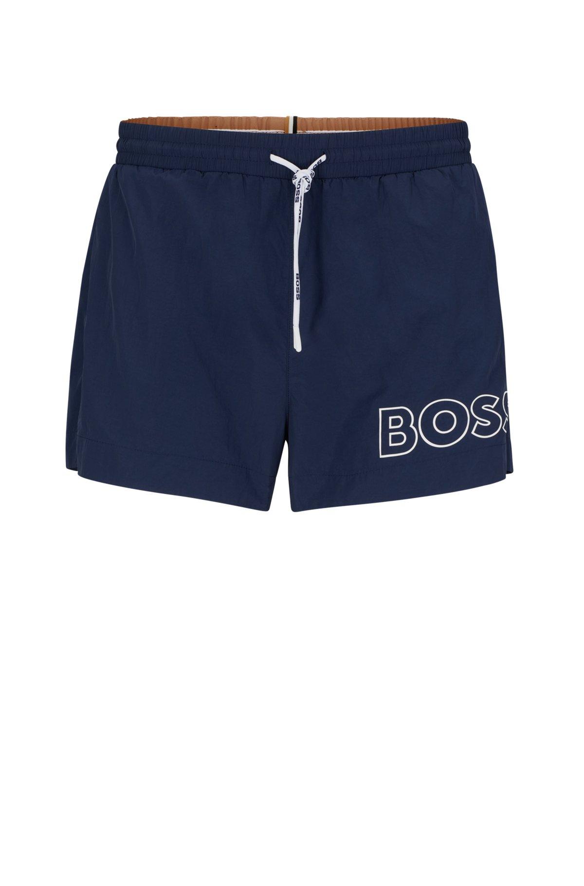 Quick-drying swim shorts with outline logo Product Image