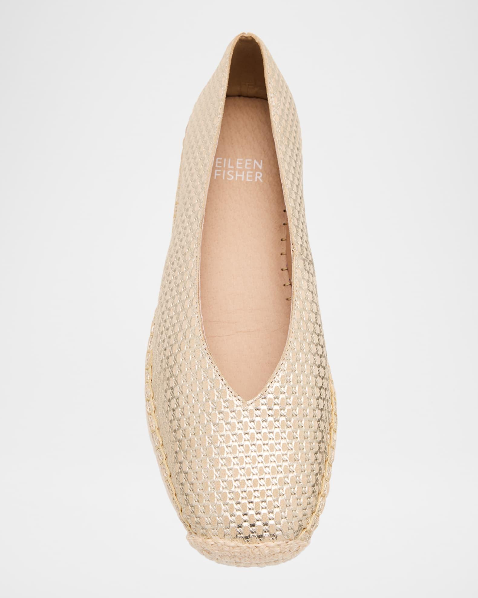 Petals Metallic Leather Wedge Espadrilles Product Image