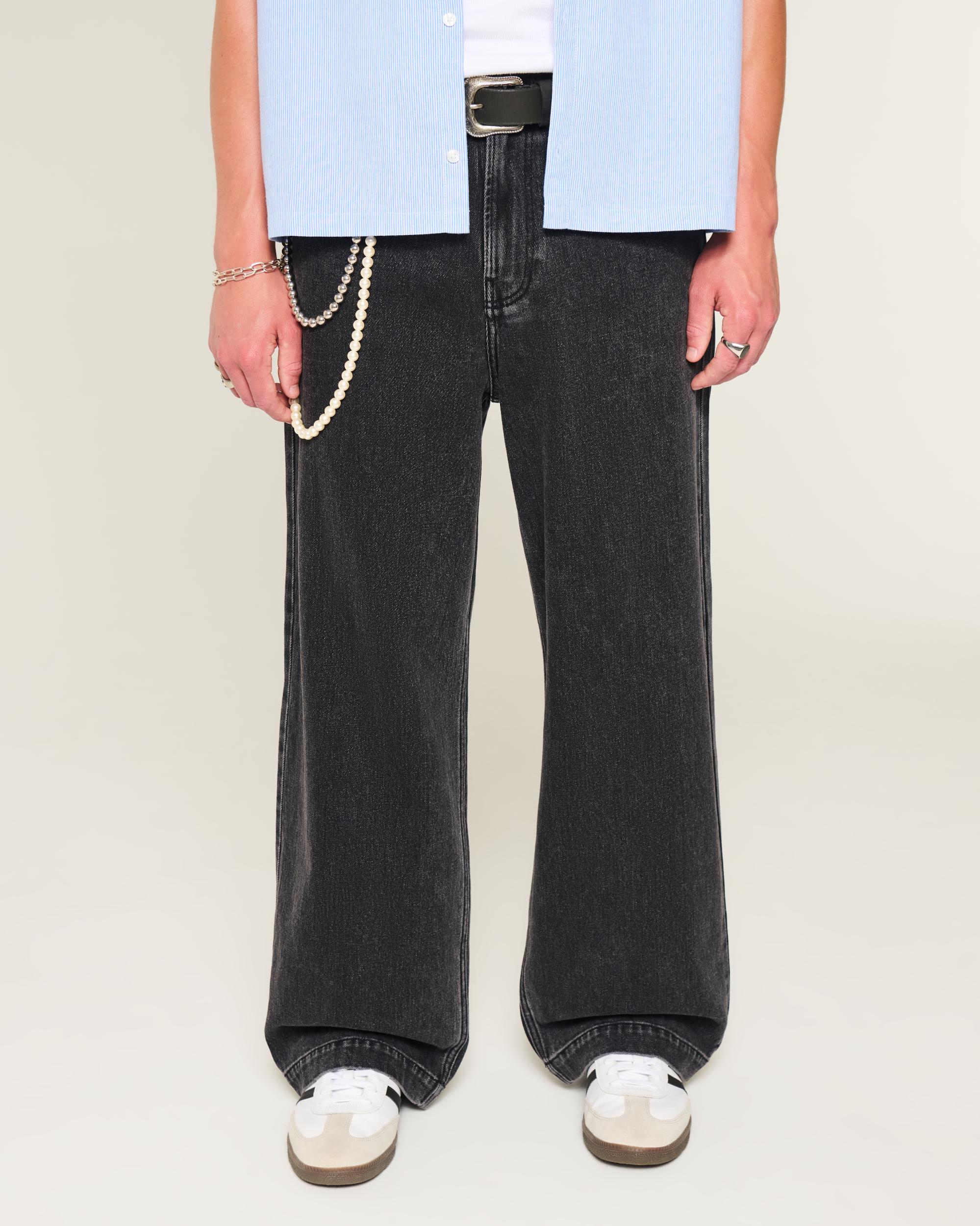 Washed Black Star Graphic Super Baggy Jeans Product Image