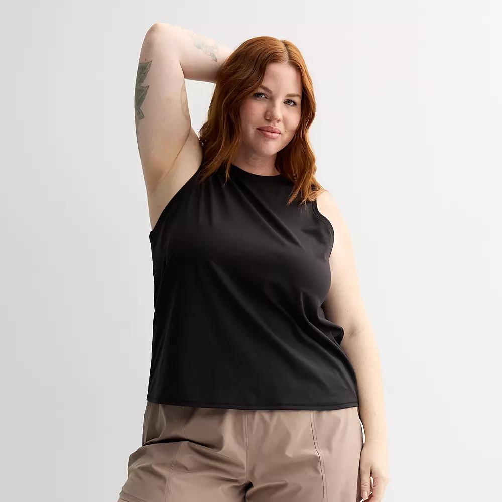 Plus Size Tek Gear® Essential Soft Tank Top, Women's, Size: 3XL, Mineral Black Product Image