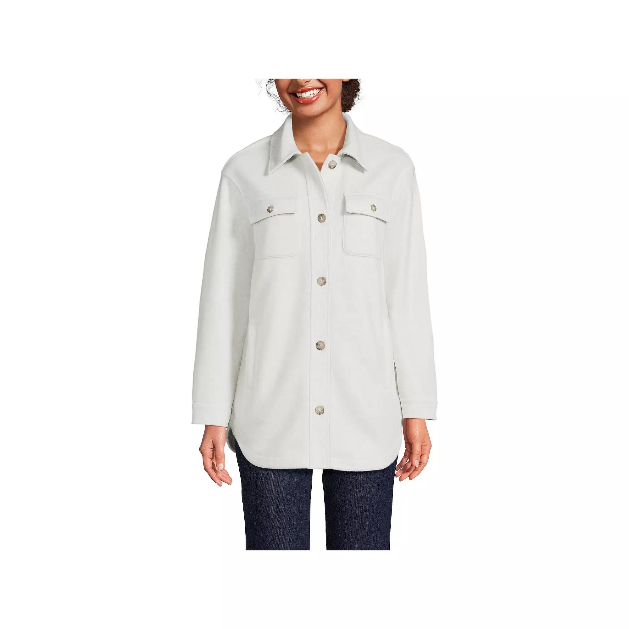 Petite Lands' End Luxe Shirt Fleece Shacket, Women's,  Product Image
