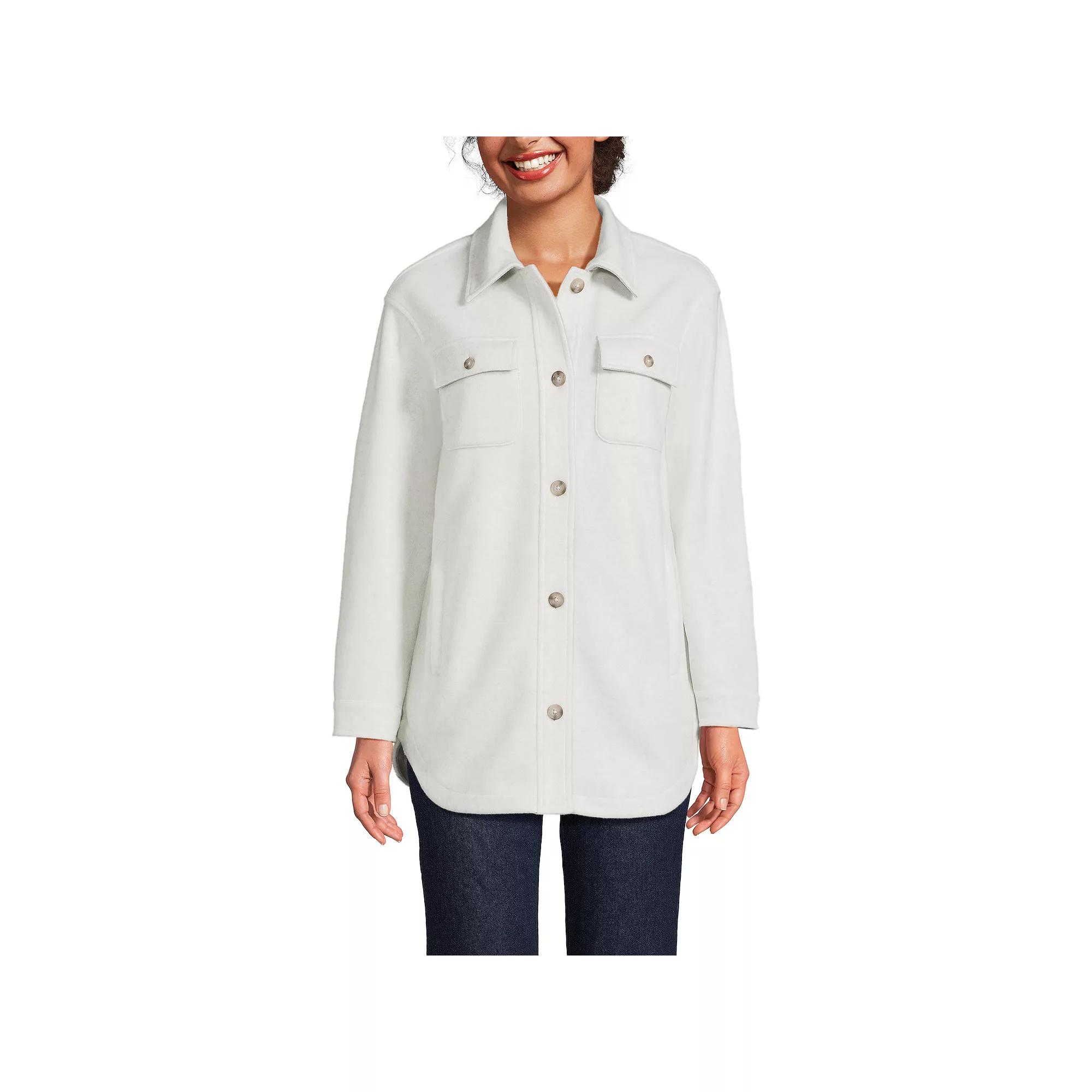 Petite Lands' End Luxe Shirt Fleece Shacket, Women's,  Product Image