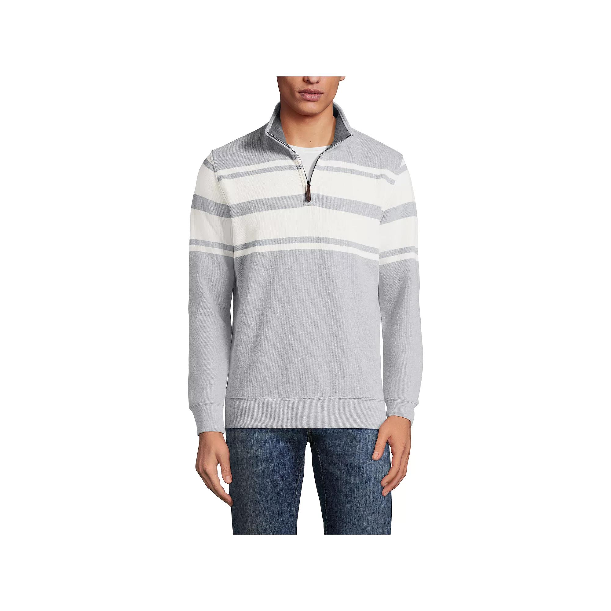 Big & Tall Lands' End Bedford Classic-Fit Ribbed Quarter-Zip Sweater, Men's,  Product Image