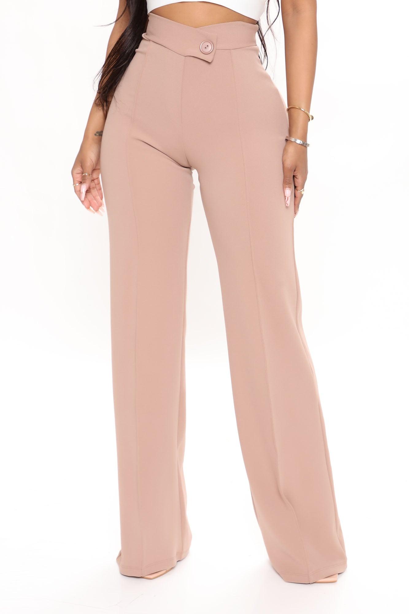 Call It Even Wide Leg Dress Pants - Taupe Product Image