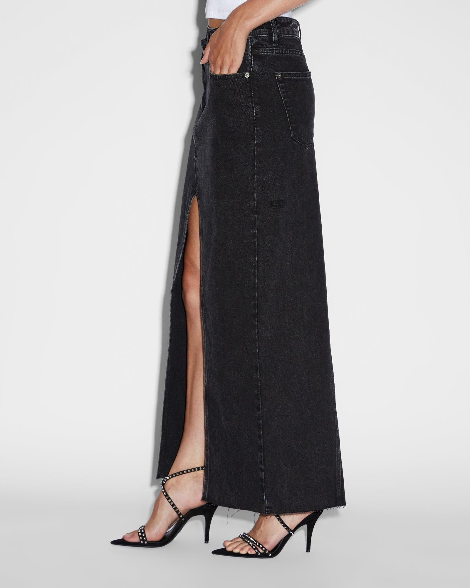 RELAX MAXI SKIRT WASHED BLACK Female Product Image