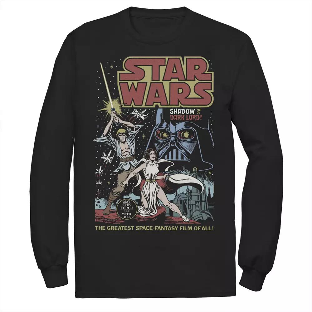 Men's Star Wars Shadow Of A Dark Lord Poster Long Sleeve Graphic Tee,  Product Image
