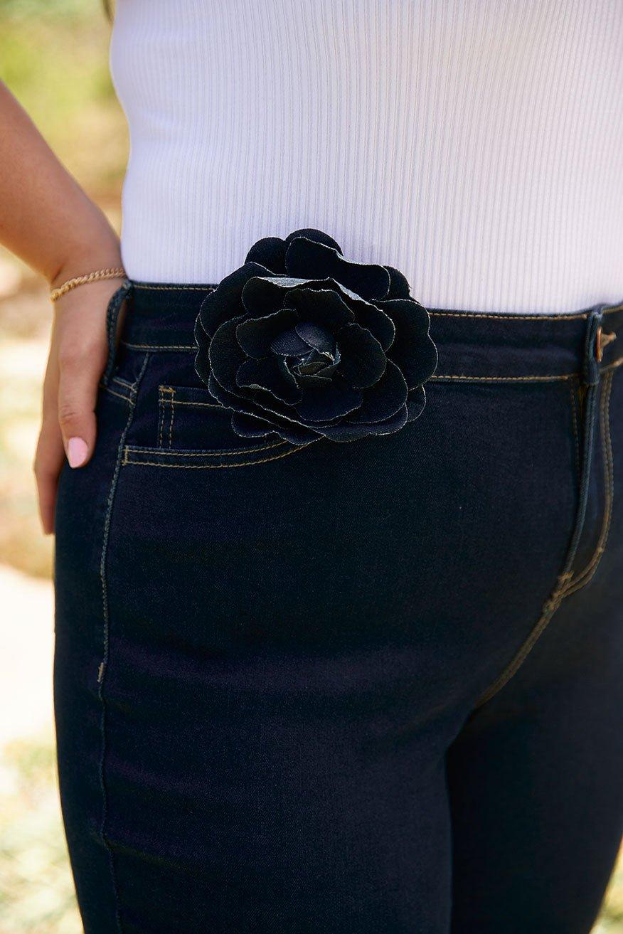 Westport 5 Pocket High Rise Rosette Skinny Jeans - Plus Product Image