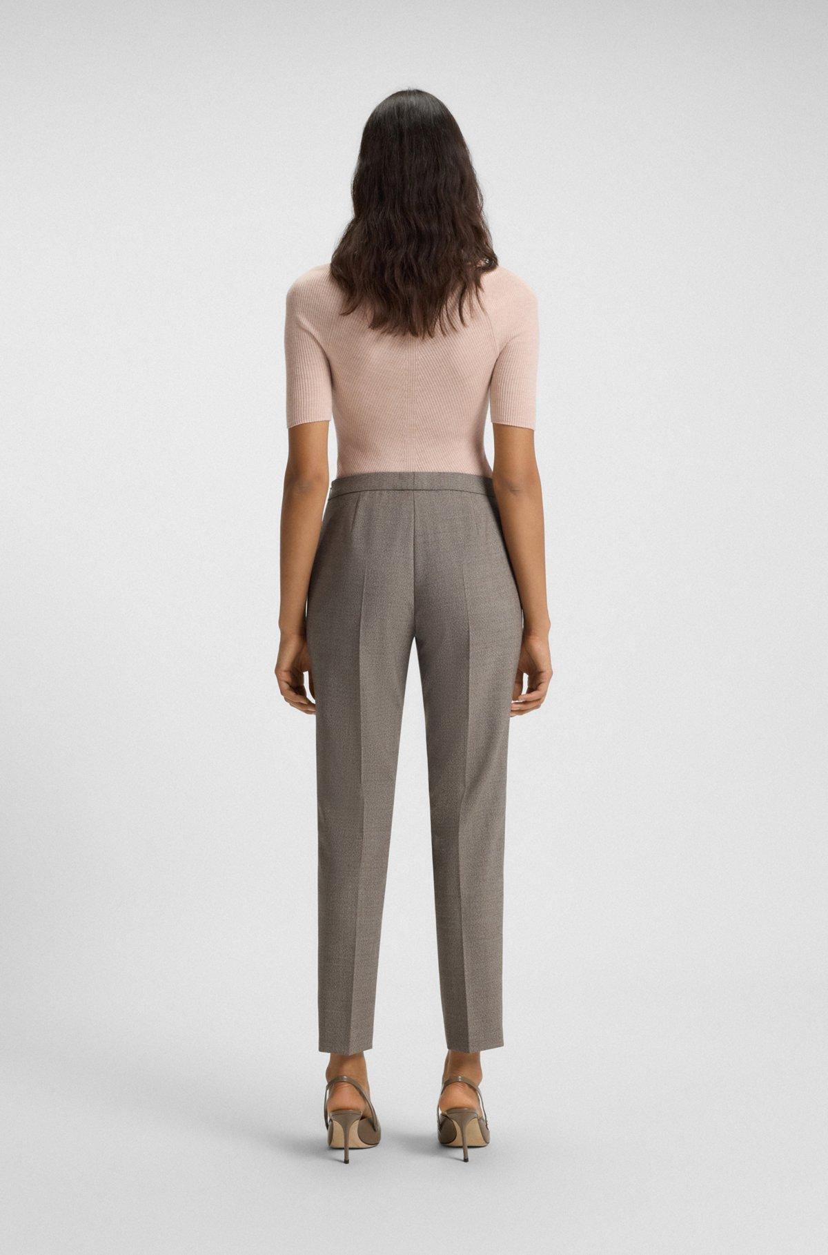 Regular-fit pants in a micro-pattern wool blend Product Image