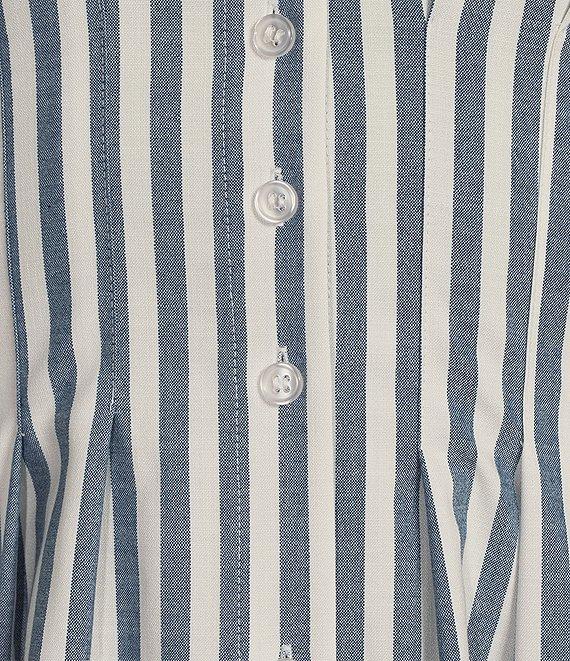 Alex Marie Sophia Stripe Button Down Collared Short Sleeve Dress Product Image