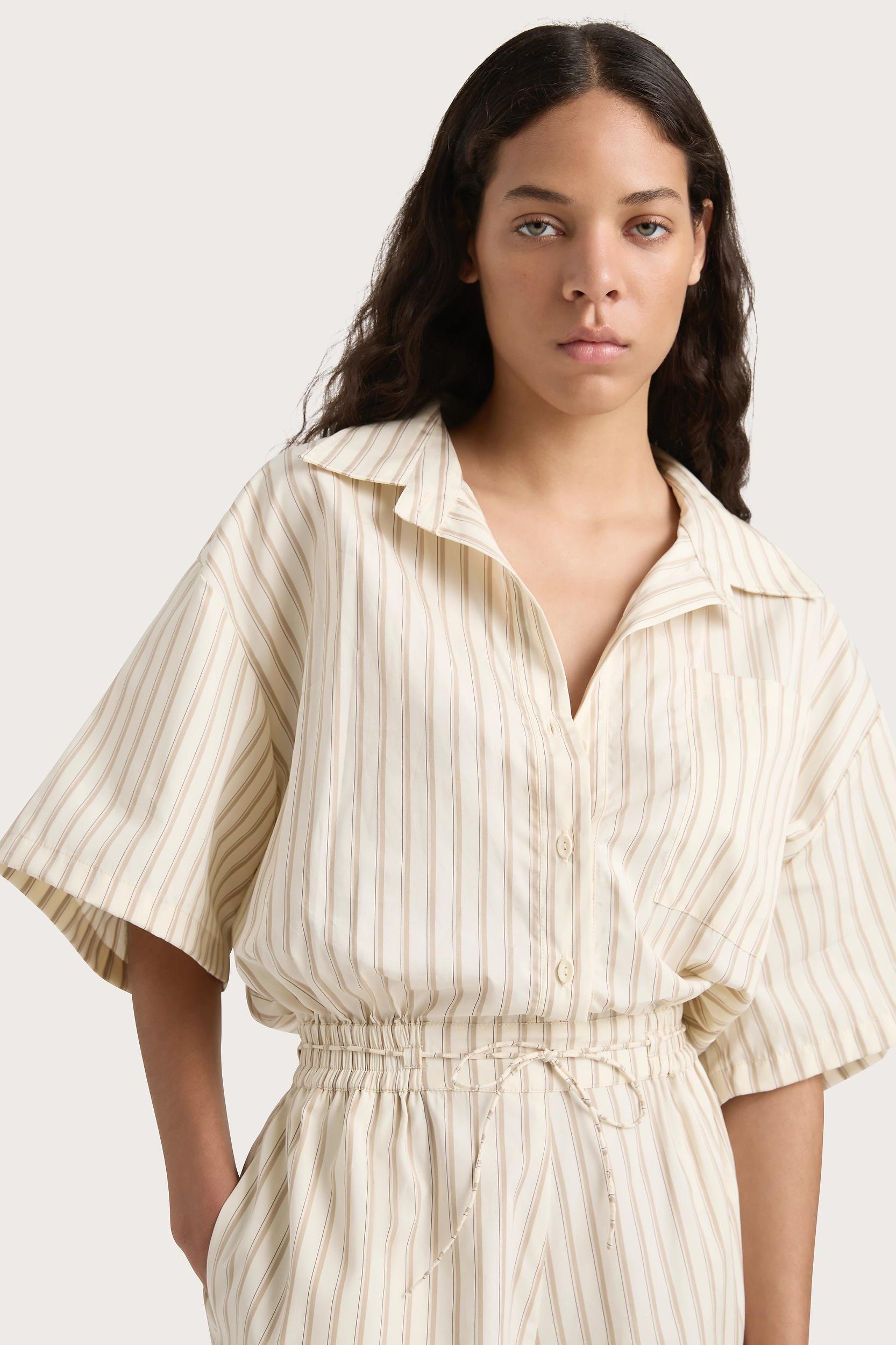 Faia Playsuit Shadow Stripe Butter - Final Sale Product Image