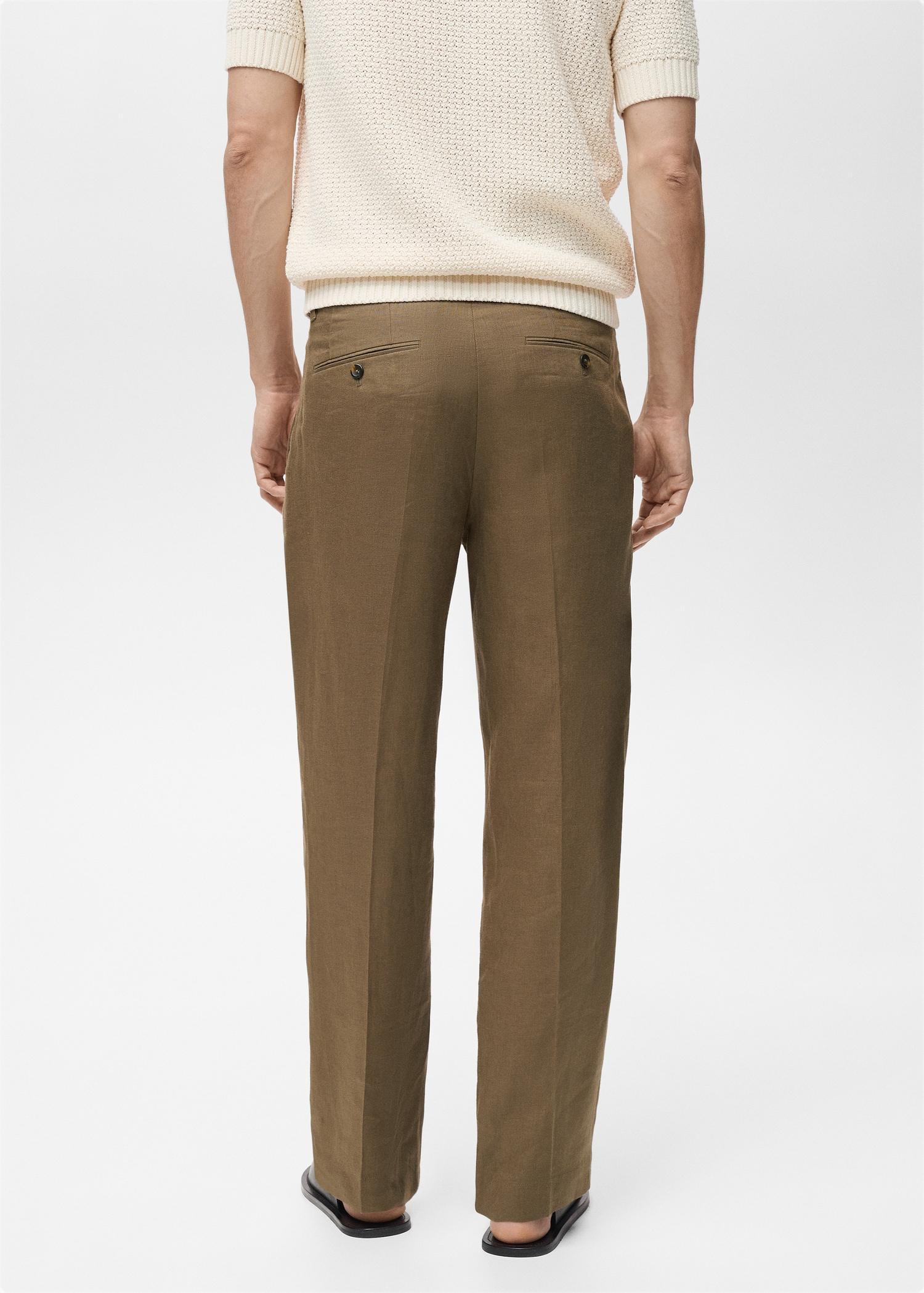 100% linen pleated pants - Men | MANGO USA Product Image