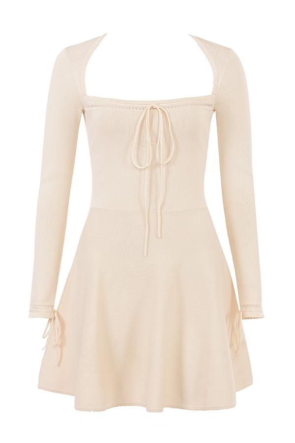 Caprice  cream dainty knit mini dress Product Image