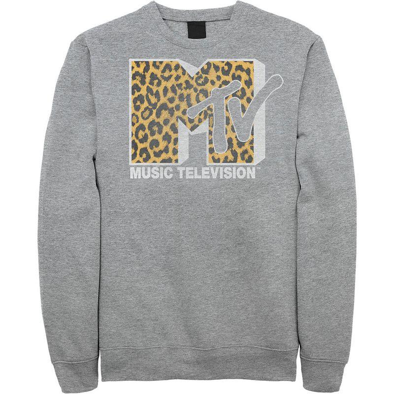 Men's MTV Logo Cheetah Print Sweatshirt,  Product Image