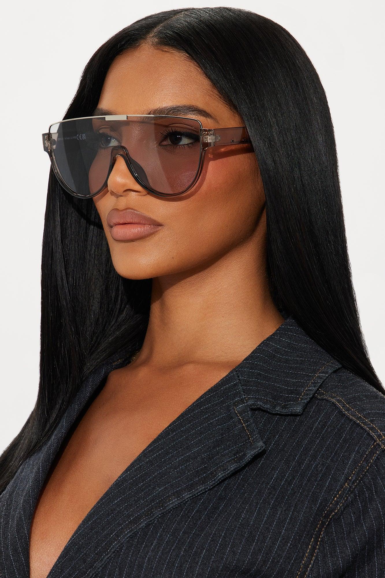 On A Mission Rimless Shield Sunglasses - Clear Female Product Image