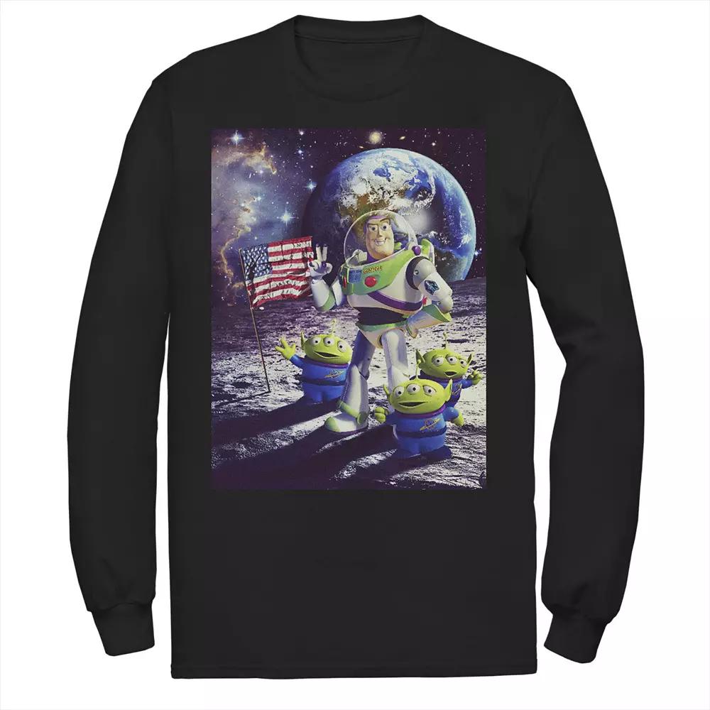 Men's Disney Pixar Toy Story Buzz and Aliens On The Moon Photo Tee,  Product Image