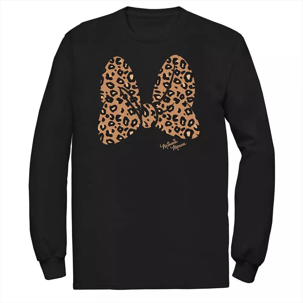 Disney's Minnie Mouse Big & Tall Leopard Print Bow Long Sleeve Graphic Tee, Men's,  Product Image