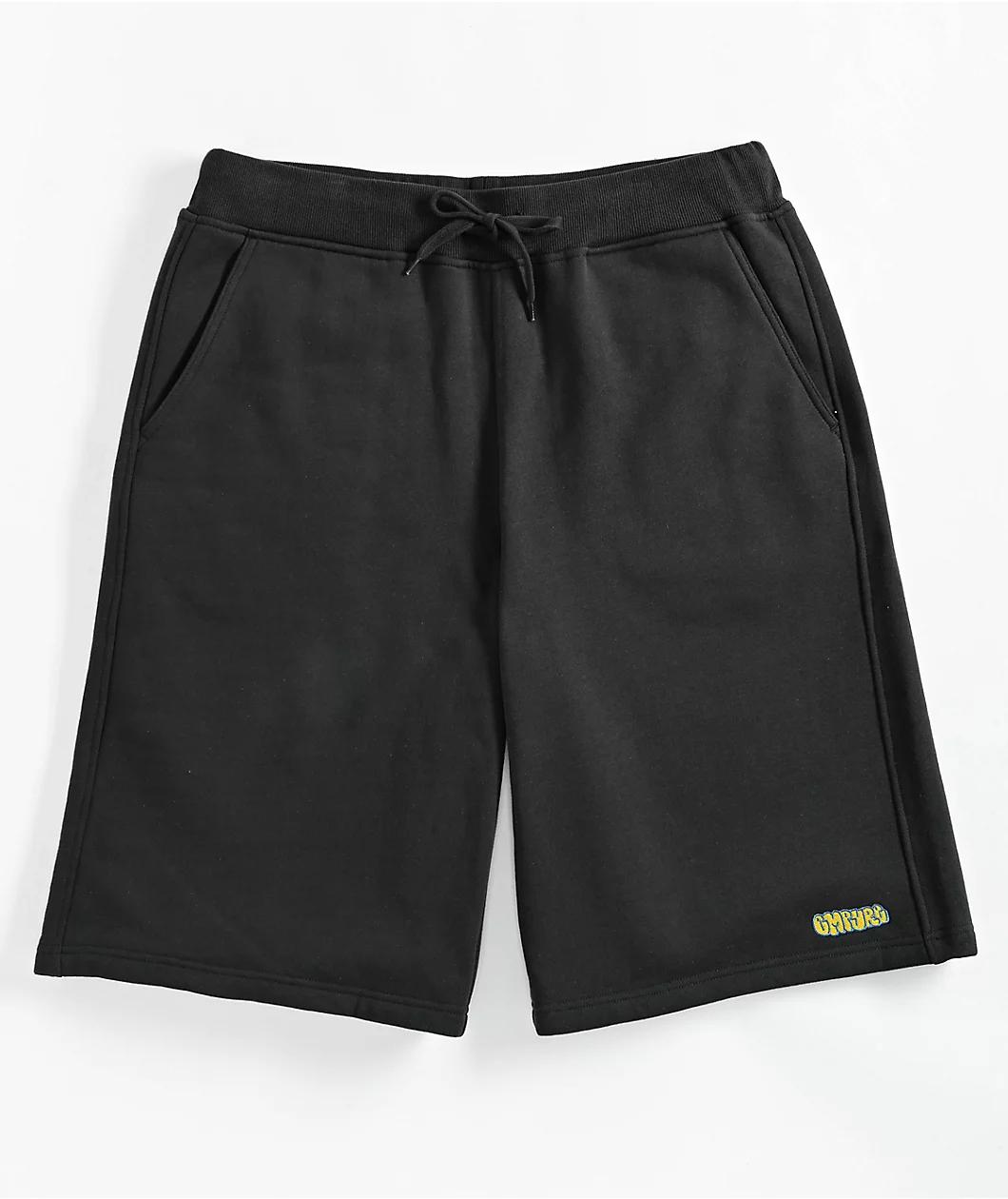 Empyre Ultra Loose Black Wash Skate Sweat Shorts Product Image