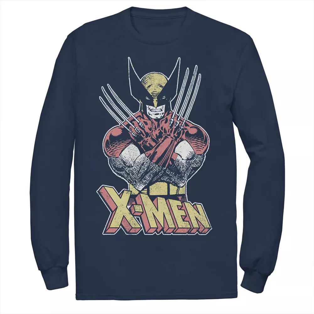 Men's Marvel X-Men Wolverine Classic Comic Vintage Long Sleeve Graphic Tee,  Product Image