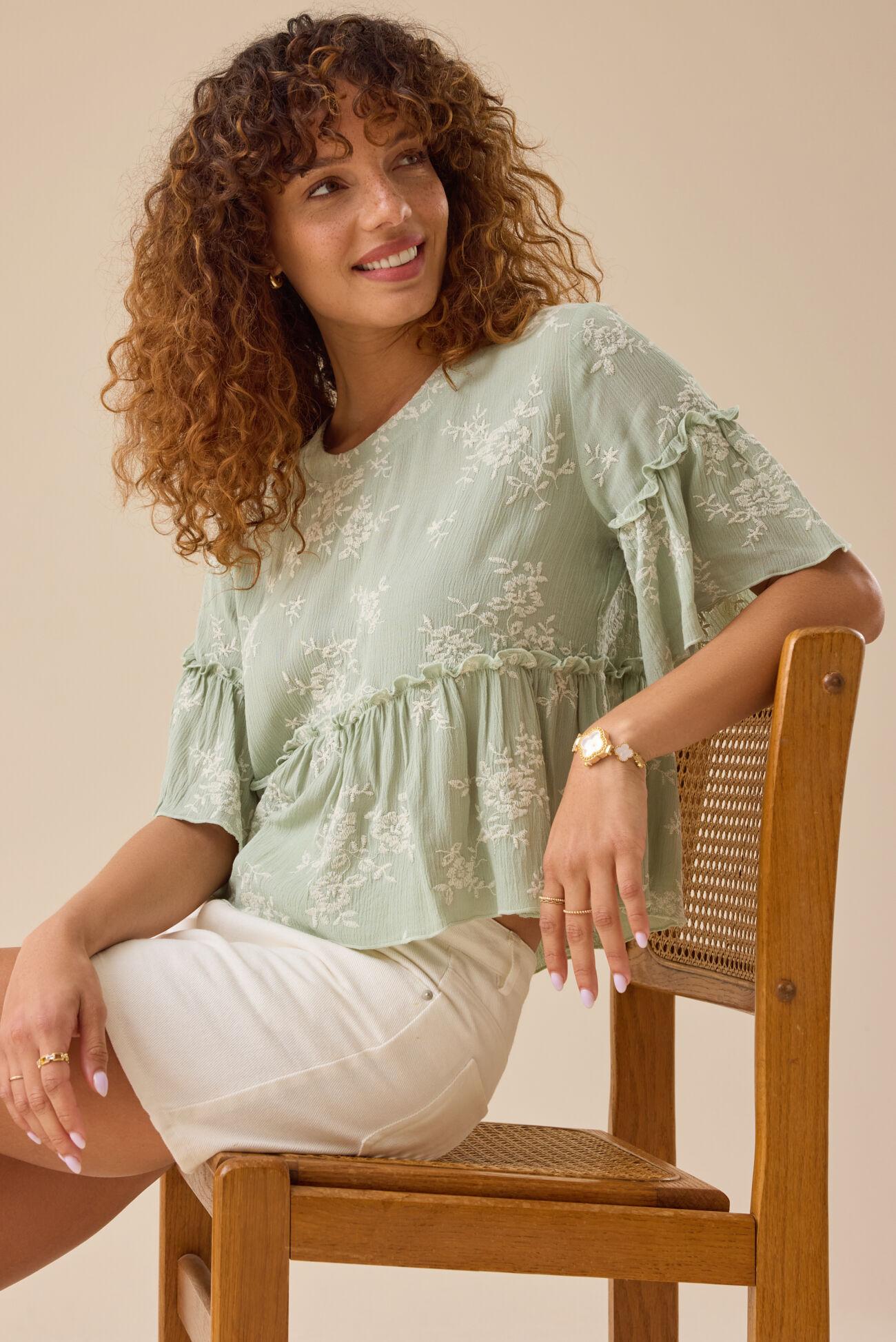 Wanda Ruffle Babydoll Top Product Image