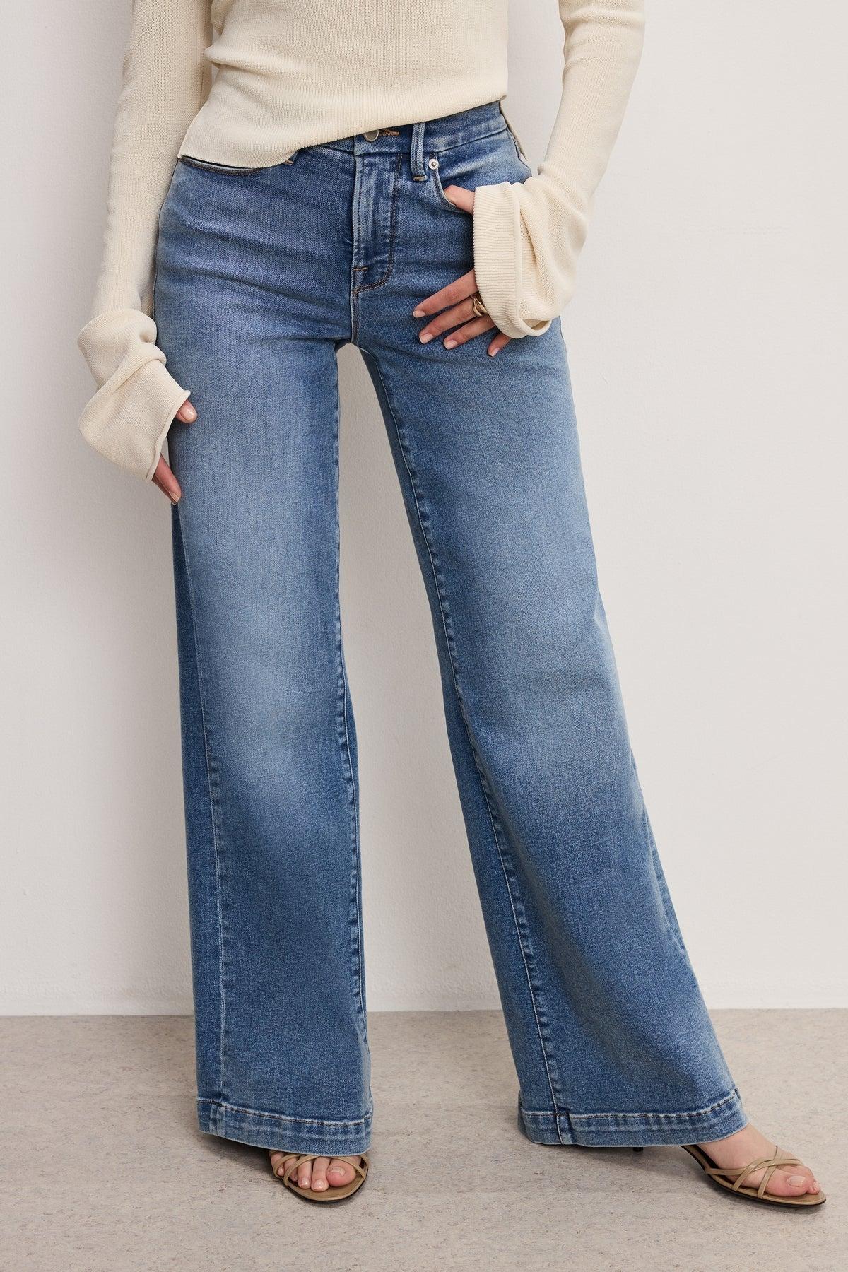 Good American | Good Petite Palazzo Light Compression Jeans Product Image