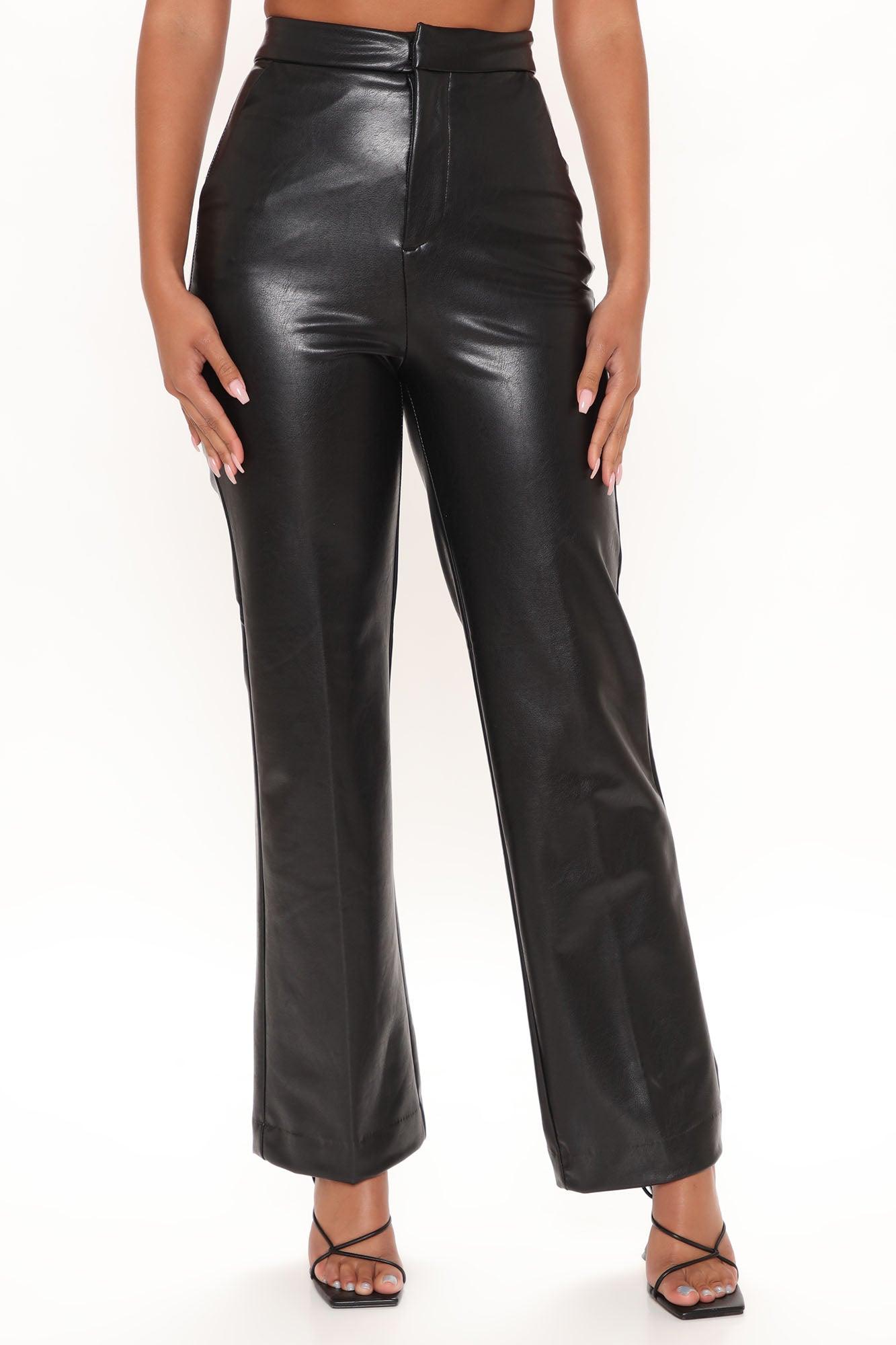 Julia Faux Leather Trouser Pant - Black Product Image