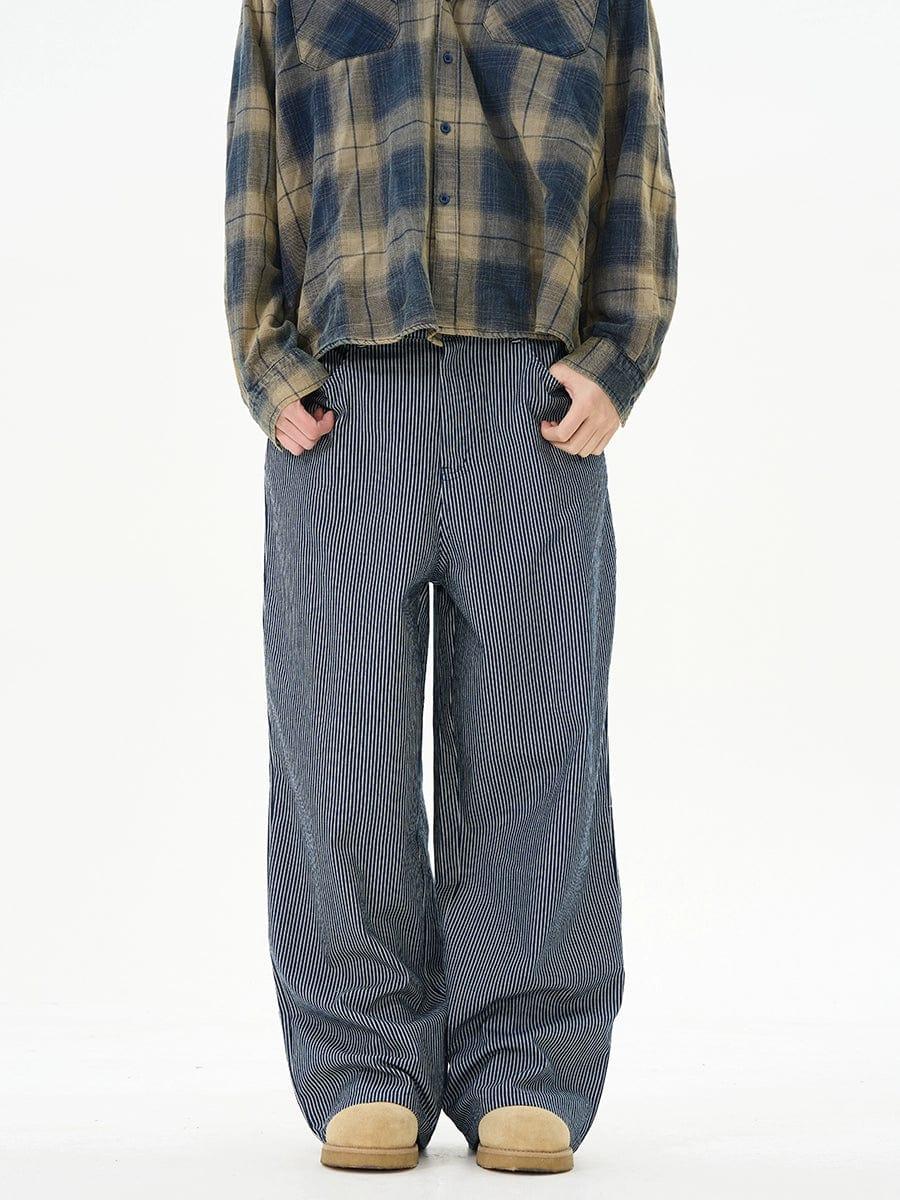 RT No. 12234 STRIPE WIDE STRAIGHT PANTS Product Image