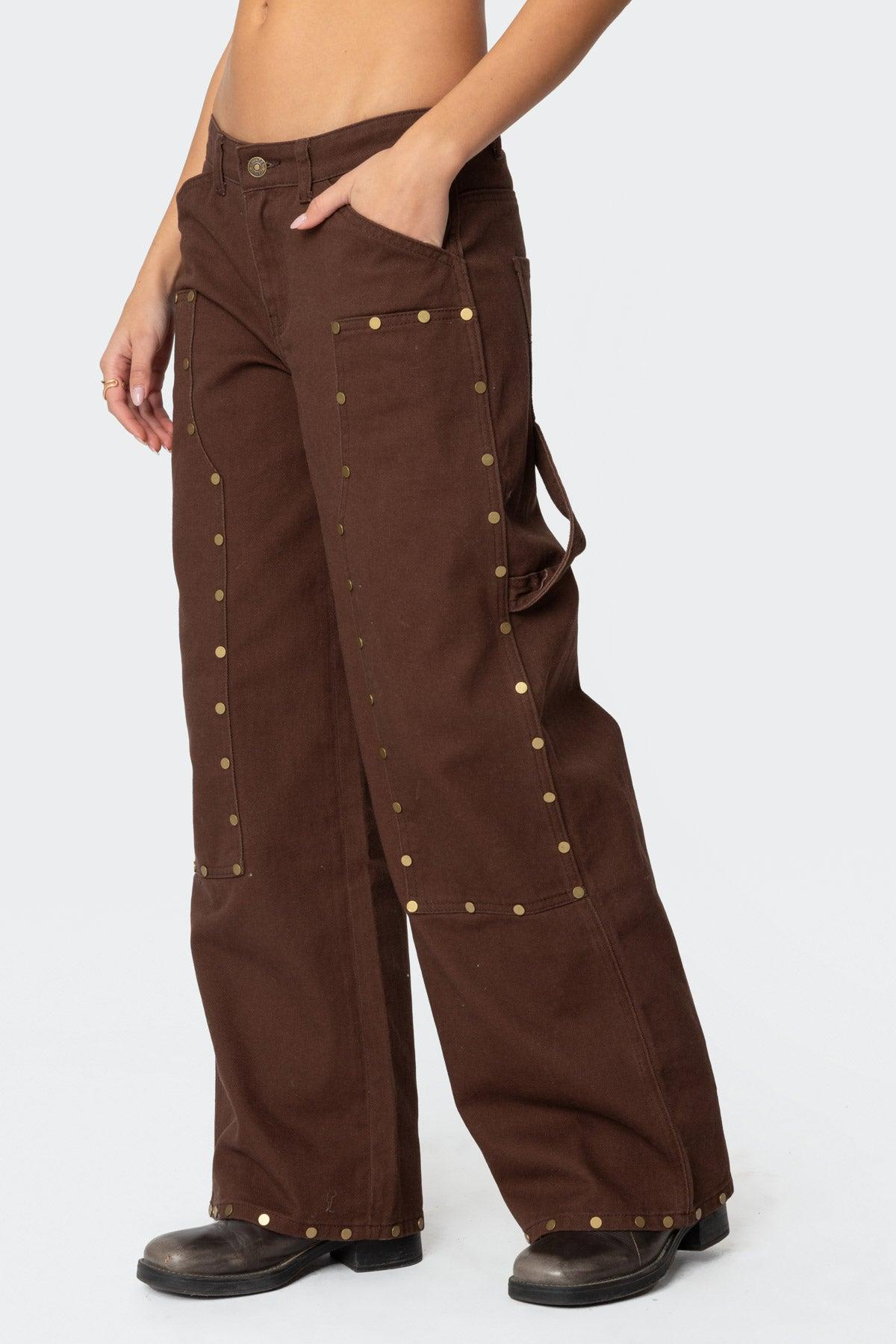 Studded Low Rise Carpenter Jeans Product Image
