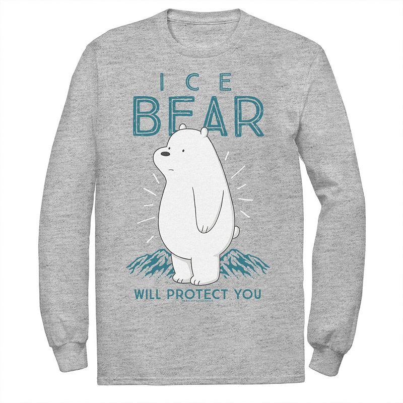Men's Cartoon Network We Bare Bears Ice Bear Will Protect You Long Sleeve Tee,  Product Image