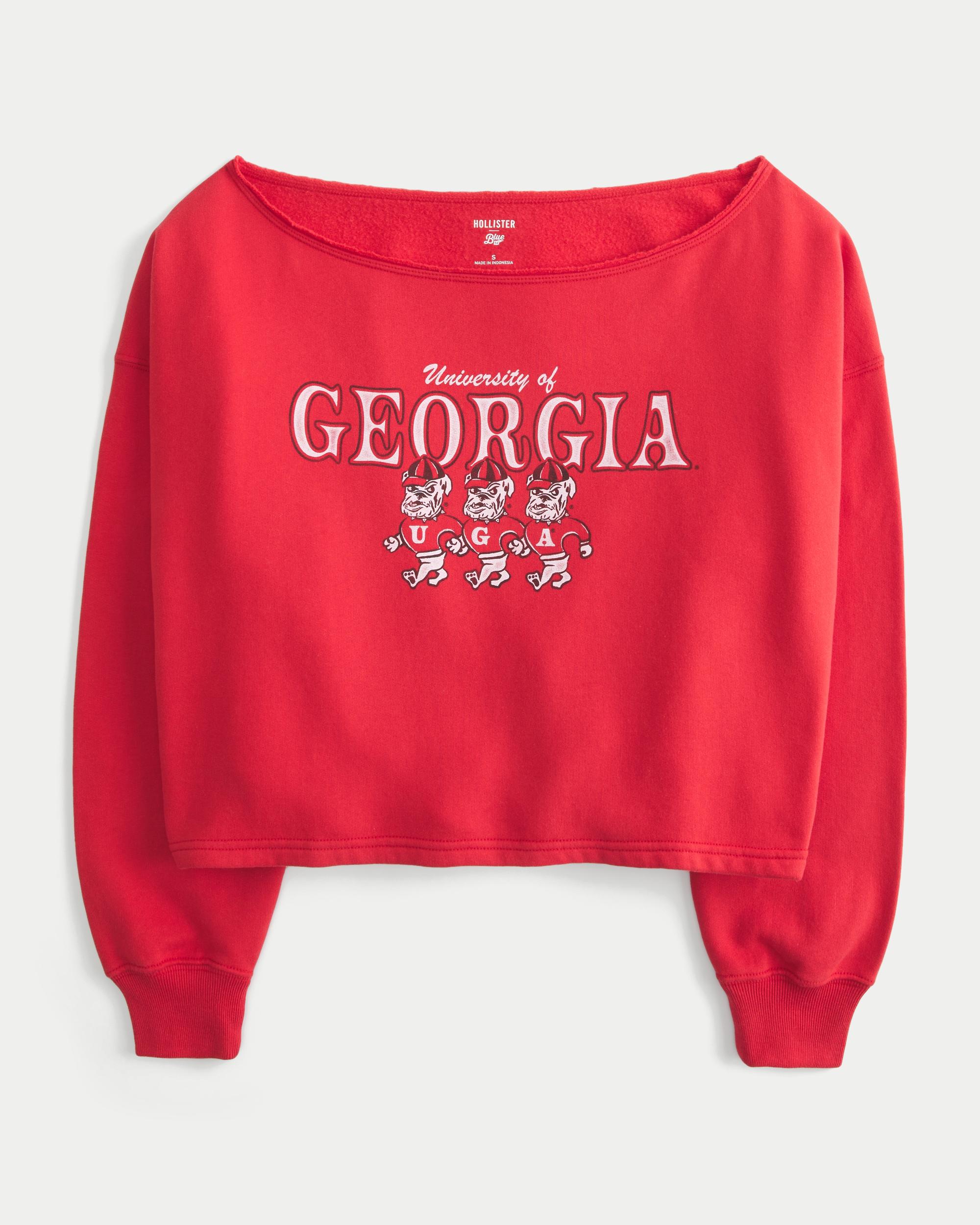 Easy Double Off-the-Shoulder University of Georgia Graphic Sweatshirt Product Image