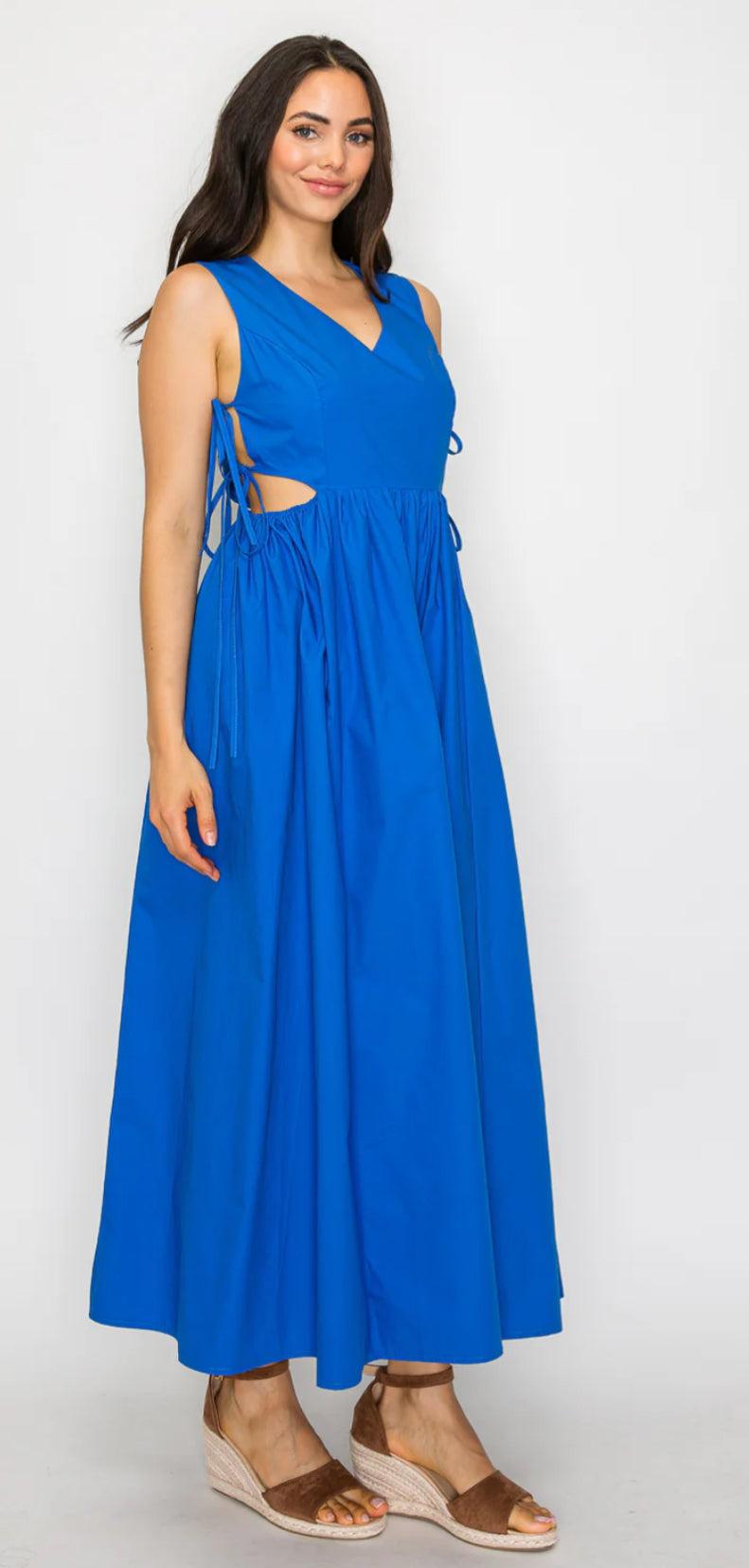 Meet Me In Santorini Aegean Blue Maxi Dress Product Image