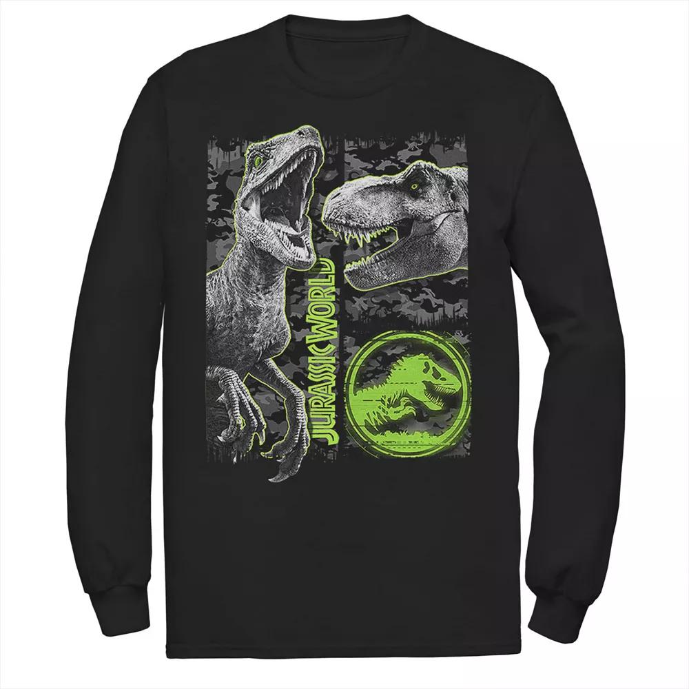 Men's Jurassic World Two Raptor T-Rex Camo Scratch Tee,  Product Image