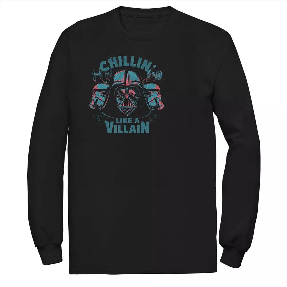 Big & Tall Star Wars Darth Vader Chillin' Like A Villain Long Sleeve Tee, Men's,  Product Image