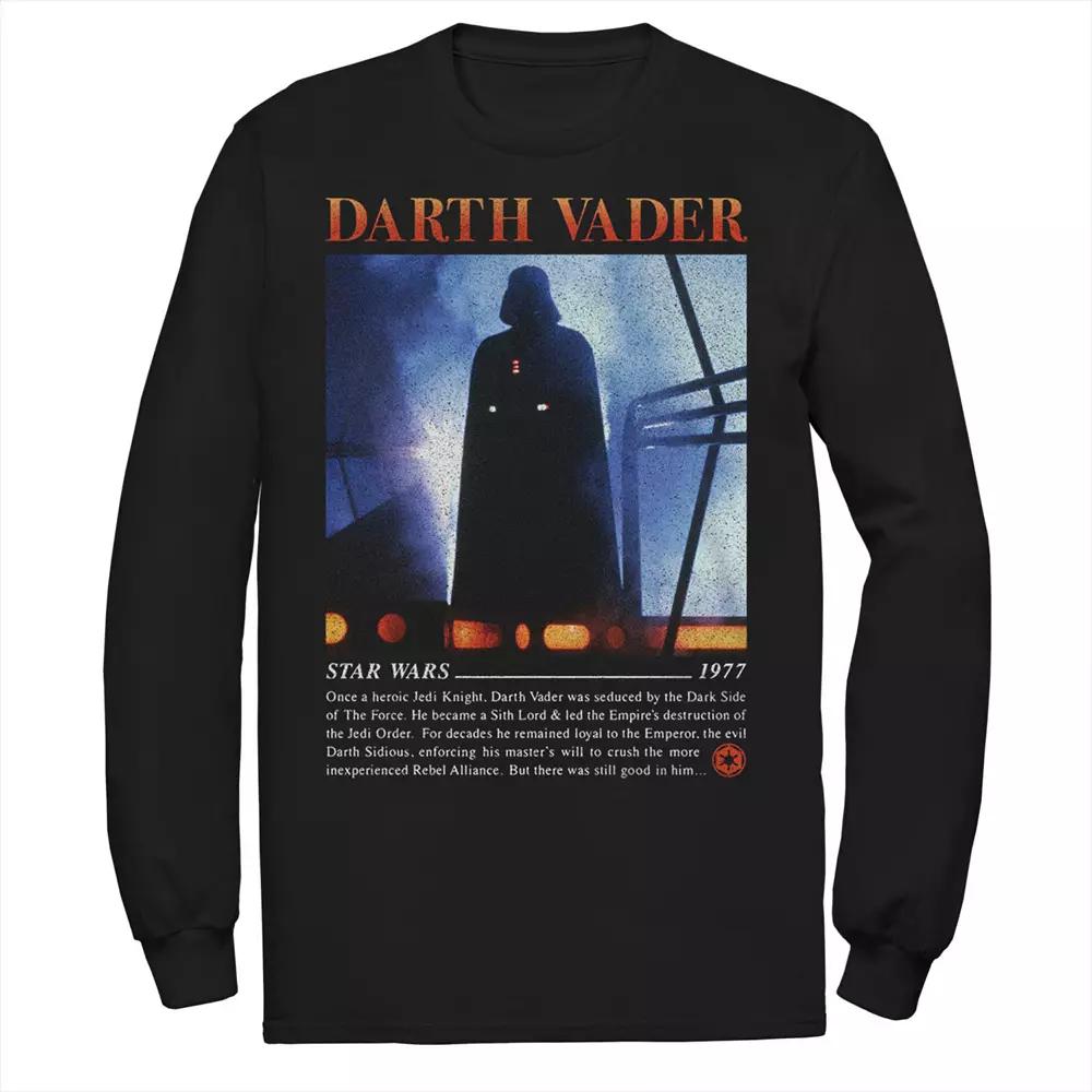 Men's Star Wars Darth Vader Movie Poster 1977 Long Sleeve Graphic Tee,  Product Image