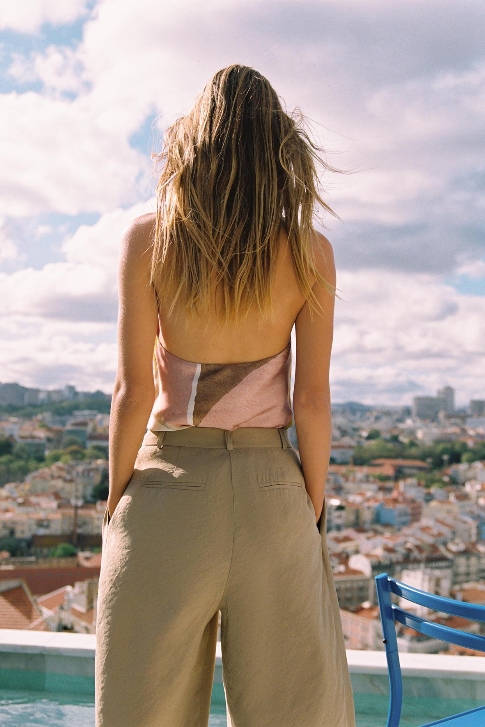 GEOMETRIC PRINT HALTER TOP Product Image