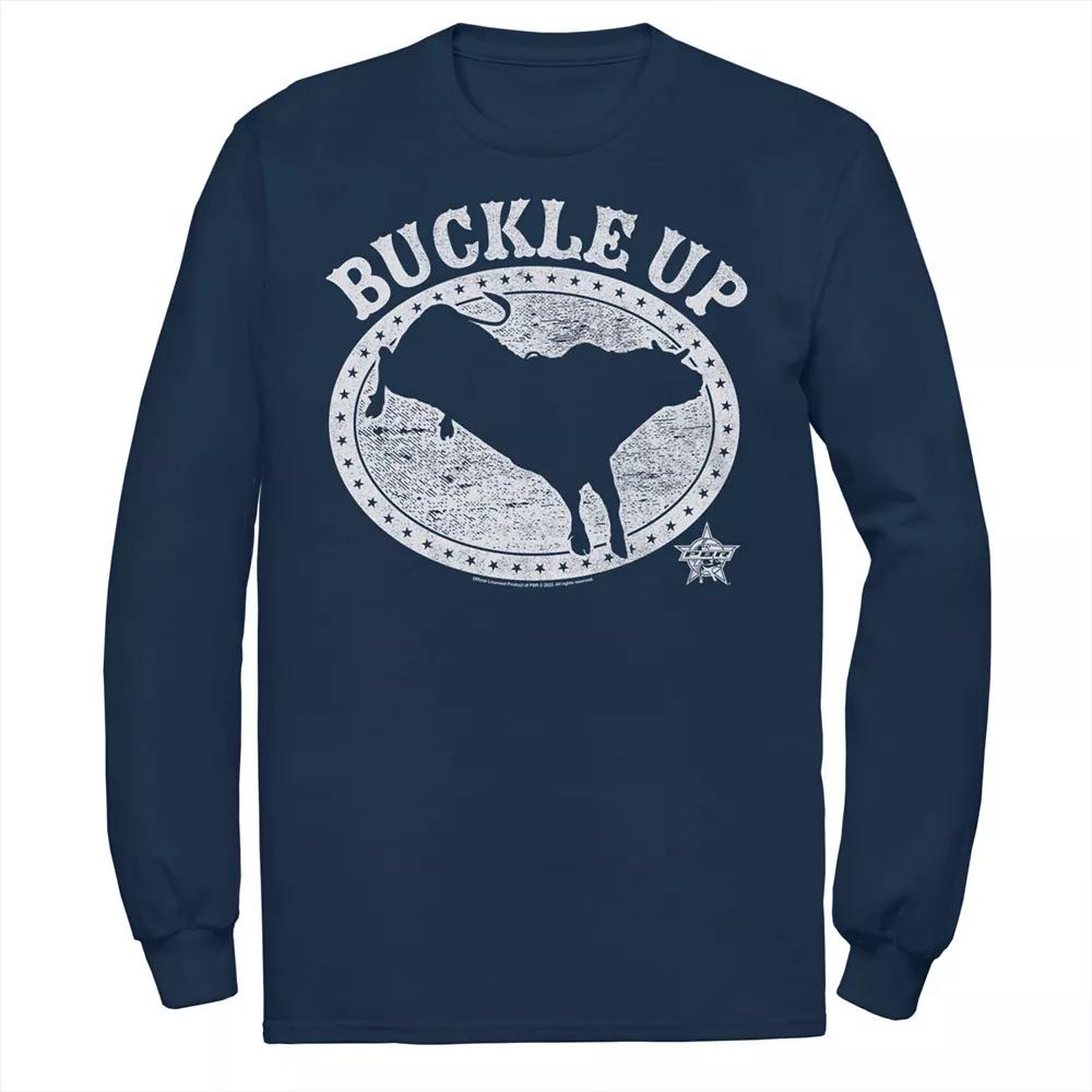 Men's Professional Bull Riders Buckle Up Bull Badge Tee, Size: Large, Blue Product Image