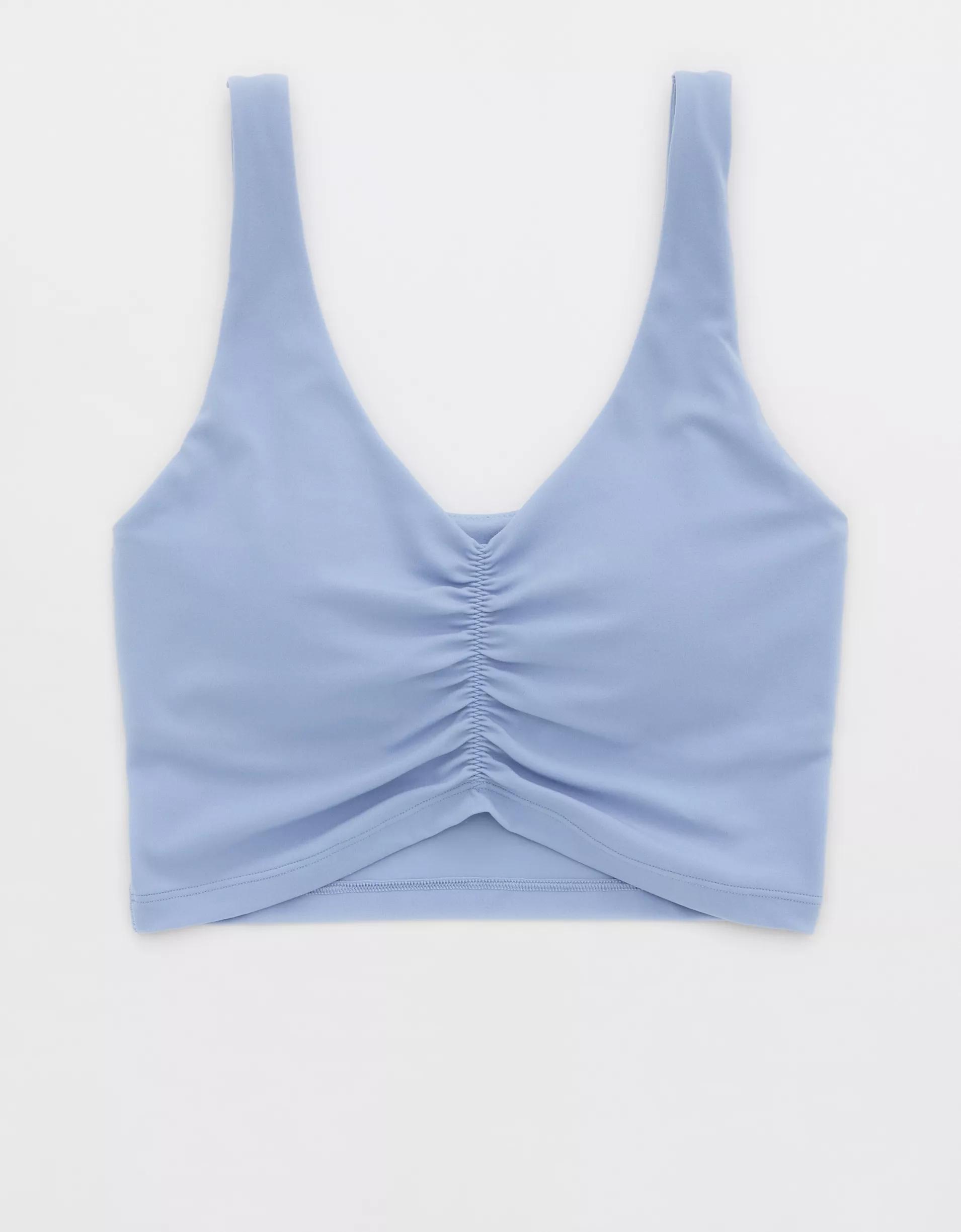 OFFLINE By Aerie Real Me Low Key Ruched Longline Sports Bra Product Image