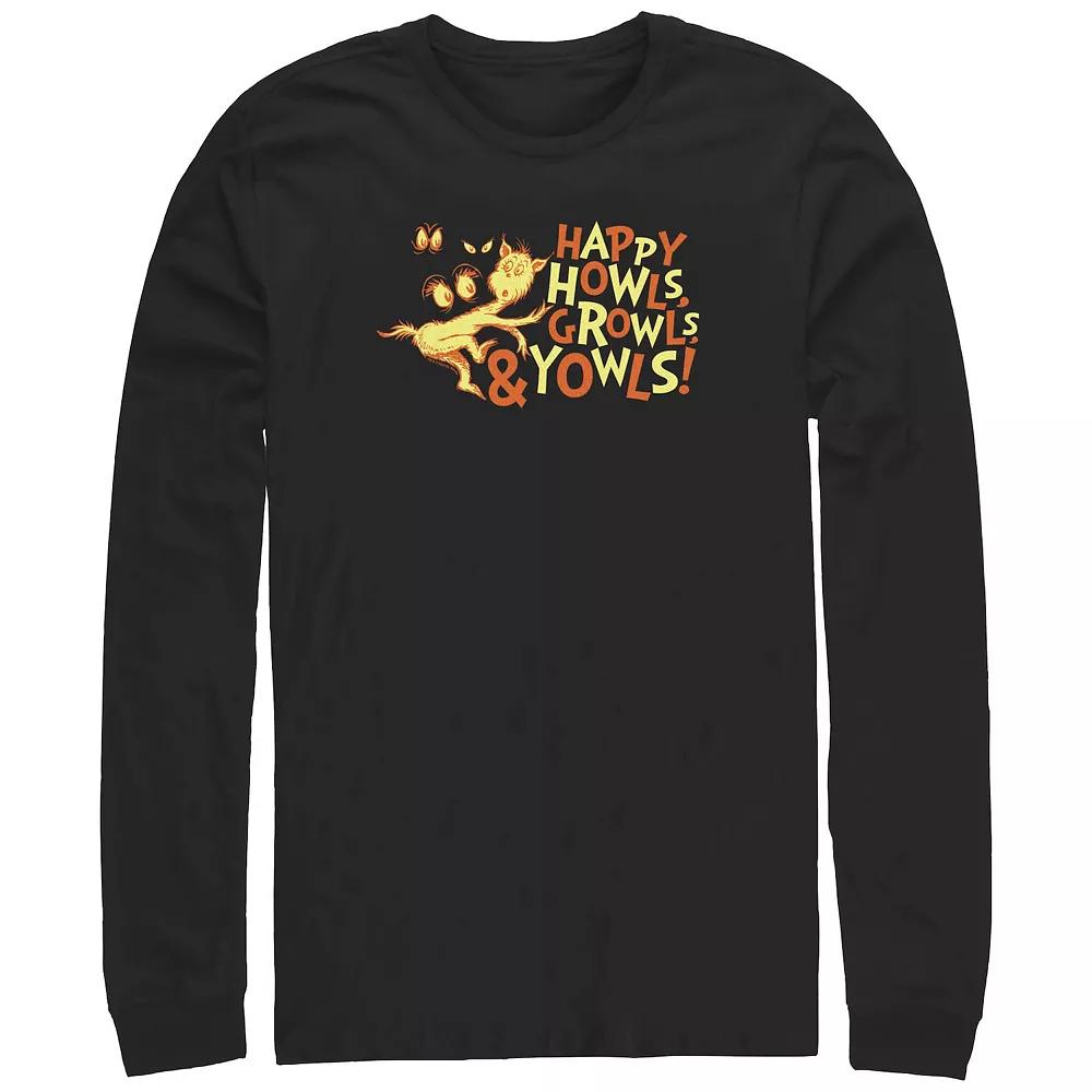 Men's Dr. Seuss Happy Howls Growls And Youwls Long Sleeve Graphic Tee,  Product Image