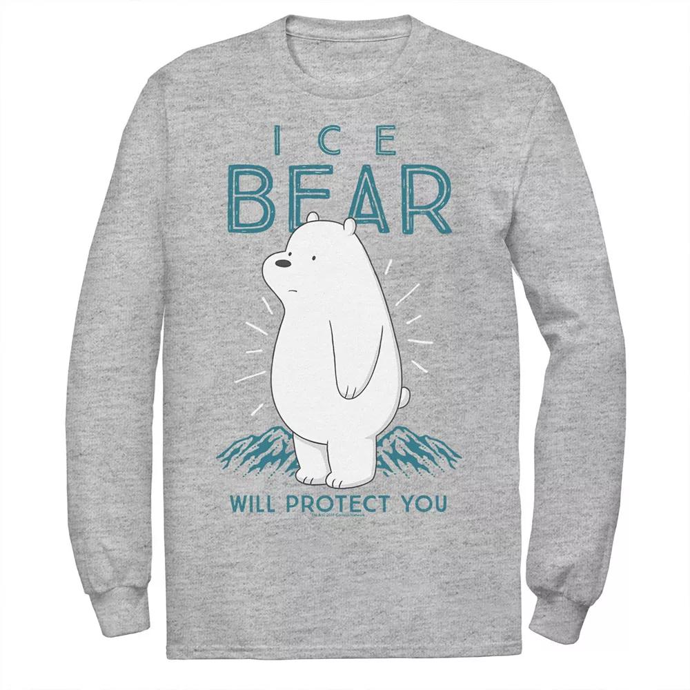 Men's Cartoon Network We Bare Bears Ice Bear Will Protect You Long Sleeve Tee,  Product Image