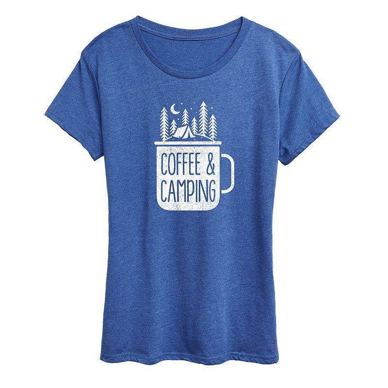 Women's Coffee And Camping Graphic Tee, Girl's,  Product Image